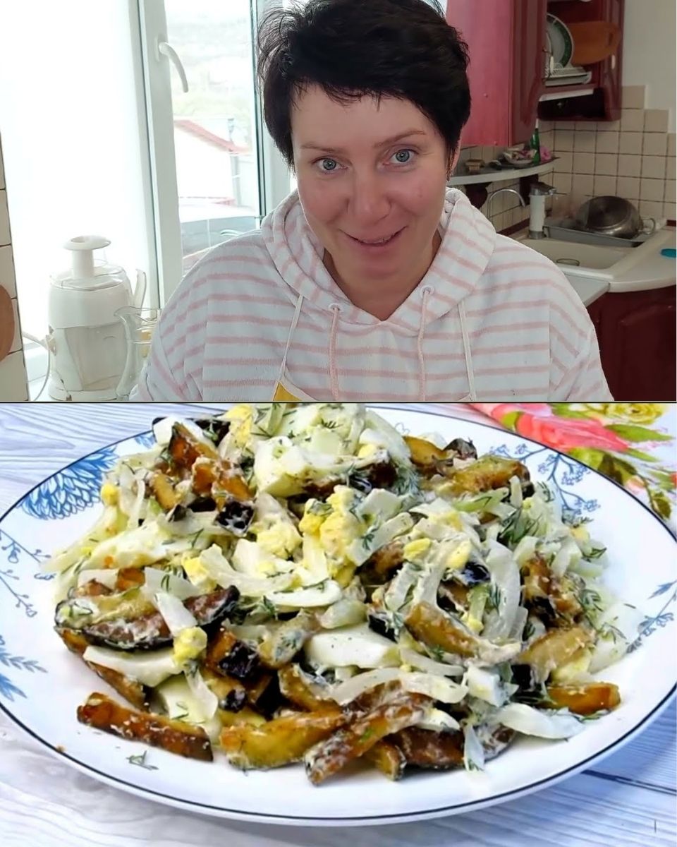 Безумно вкусный летний салат с баклажанами
